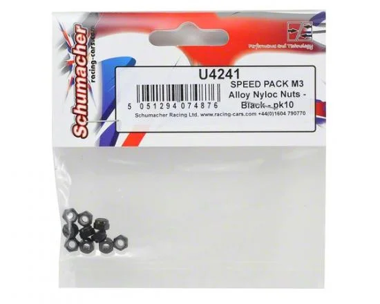 Schumacher Speed Pack - M3 Alloy Nyloc Nuts - Black (10) &mdash; image 3 of 3