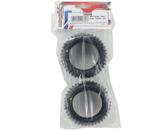 Schumacher Mini Spike 2 Rear Buggy Tyres - Yellow - 1 Pair — image 3 of 4