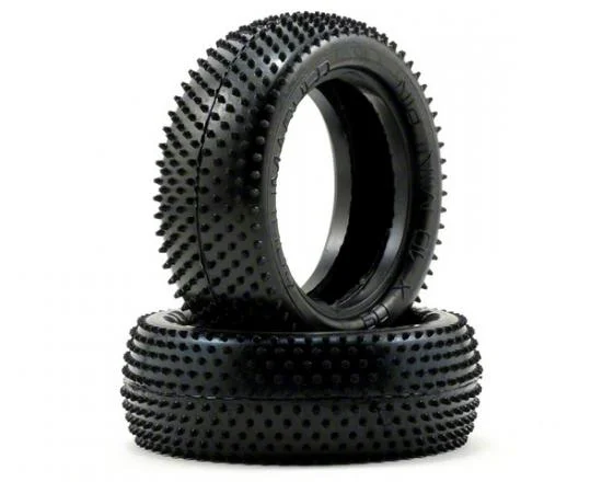 Schumacher Mini Pin 4WD Front Buggy Tyres - Blue - 1 Pair &mdash; image 2 of 3