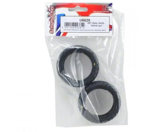 Schumacher Yellow SST Rally Touring Car Tyres - 24/25mm Width - Pair — image 3 of 4