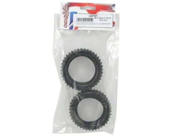 Schumacher Mini Spike 2 Slim Front Buggy Tyres - Silver - 1 Pair — image 3 of 4