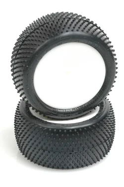 Schumacher Mini Pin 2 1:10 Buggy Rear Tyres Pre Glued on Wheels - Yellow — image 2 of 3
