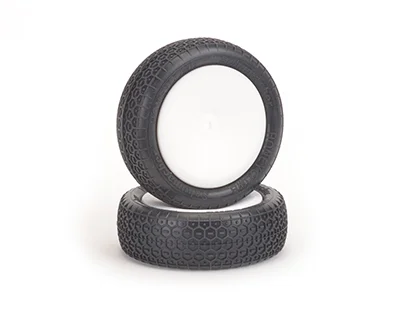 Schumacher Honeycomb Tyres - Yellow - Pre Glued on 1:10 2WD Front Buggy Wheels With Cragg Inserts (2) — image 2 of 3