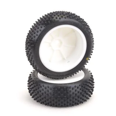 Schumacher Mezzo Tyre Front 4WD - Silver - Pre-Glued (2)