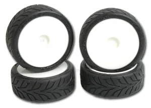 Shimizu D01J Wet Tyres Mounted on Revlite Wheels (4) (BRCA National Wet Control Tyre) — image 1 of 2