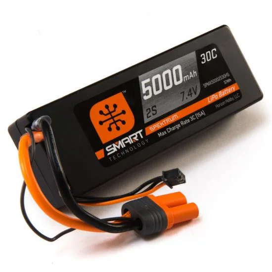 Spektrum Smart LiPo - 5000mah 2S 7.4V 30C Hard Case - IC5 — image 1 of 6