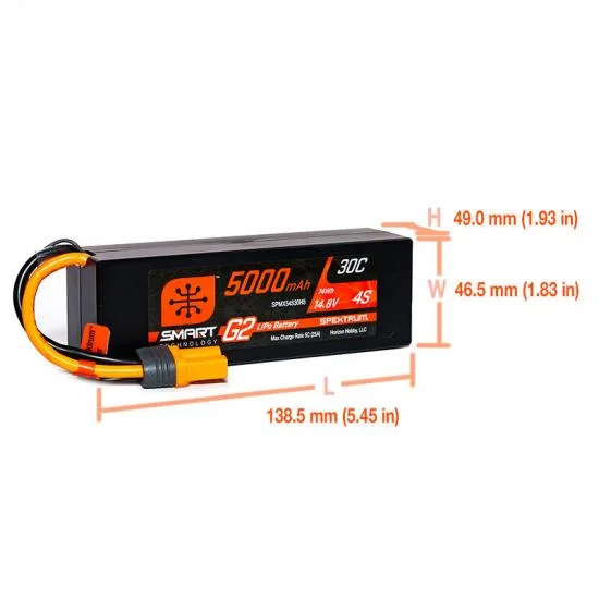 Spektrum 5000Mah 4S 14.8V Smart G2 30C IC5 — image 1 of 3