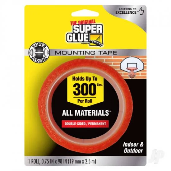 Super Glue Double-Sided Permanent Mounting Tape (1 roll, 19mmx2.5m) — image 2 of 13