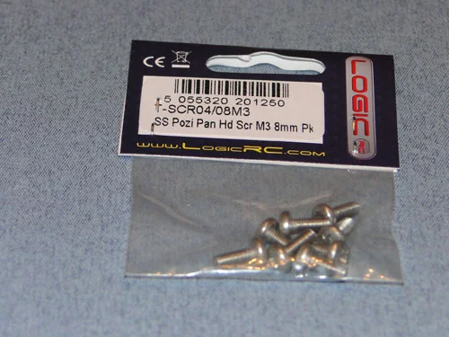 SS Pozi Pan Head Scr M3 8mm (8) - Bulk Pack Of 5 &mdash; image 2 of 2