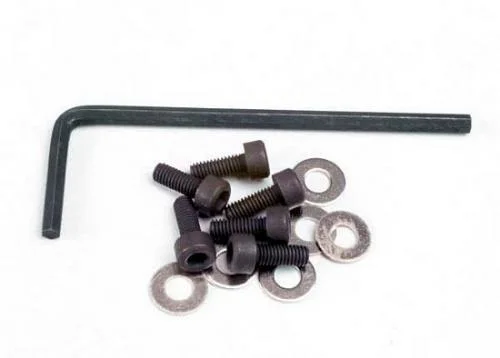 Traxxas Backplate screws (3x8mm cap-head machine) (6)/washers (6)/ wrench — image 2 of 3