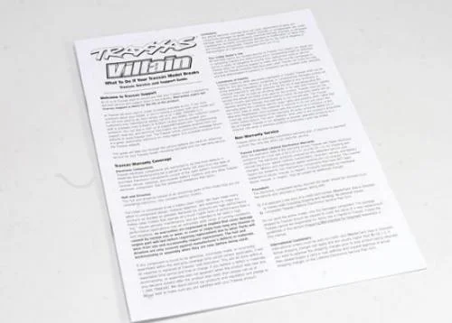 Traxxas Operating instructions Villain — image 2 of 2
