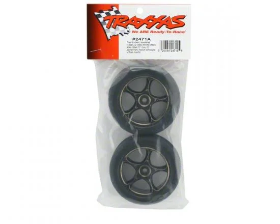 Traxxas Alias Tires with Tracer 2.2 Black Chrome Wheels (assembled glued) (front) &mdash; image 3 of 3