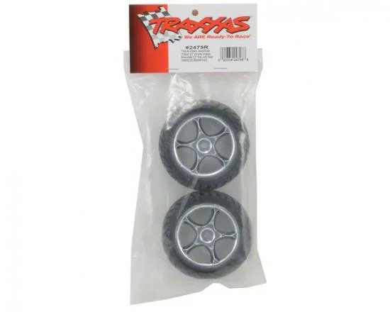 Traxxas Anaconda Tires with Tracer 2.2 Chrome Wheels (assembled glued) (front) &mdash; image 3 of 3