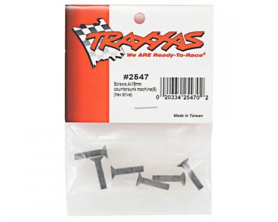 Traxxas Screws 4x18mm countersunk machine (hex drive) (6) — image 2 of 2
