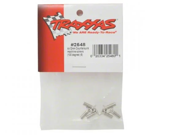 Traxxas Screws 4x12mm countersunk machine (100-degree) (6) &mdash; image 3 of 3