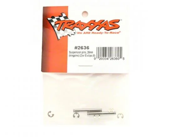 Traxxas Suspension pins 26mm (kingpins) (2)/ E-clips (4) &mdash; image 2 of 2