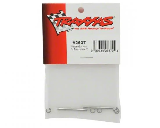 Traxxas Suspension pins 31.5mm chrome (2) w/ E-clips (4) &mdash; image 3 of 3