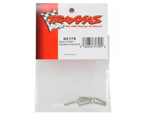 Traxxas Screws 3x15mm countersunk machine (6) — image 3 of 3