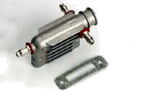 Traxxas Exhaust header marine/ header gasket/pressure fitting/ fitting gasket/ header screws (2) Note: This header has 3 pressure fittings. If upgrading an older boat with 2 pressure fittings then use part 3580 (for side exhaust engines only) — image 2 of 2