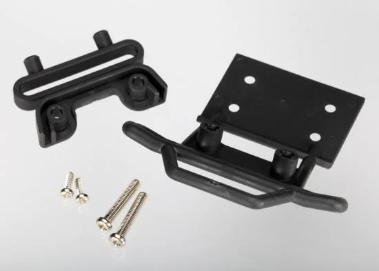 Traxxas Bumper front / bumper mount front / 4x23mm RM (2)/ 3x10mm RST (2) (black) — image 2 of 3