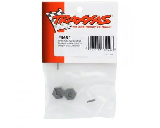 Traxxas 12mm Hex Wheel Hubs (tall offset Rustler/Stampede front) (2)/ axle pins (2.5x10mm) (2) — image 3 of 3