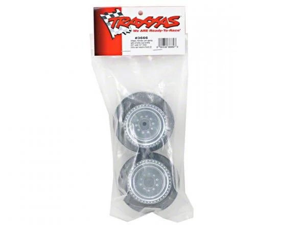 Traxxas Wheels satin chrome dual profile (2.0 outer 3.0 inner) (nitro rear/ electric front) (2) &mdash; image 3 of 3