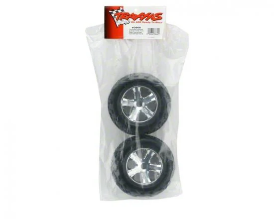 Traxxas Talon tires All-Star chrome wheels foam inserts (assembled and glued) (electric rear) (2) — image 3 of 3