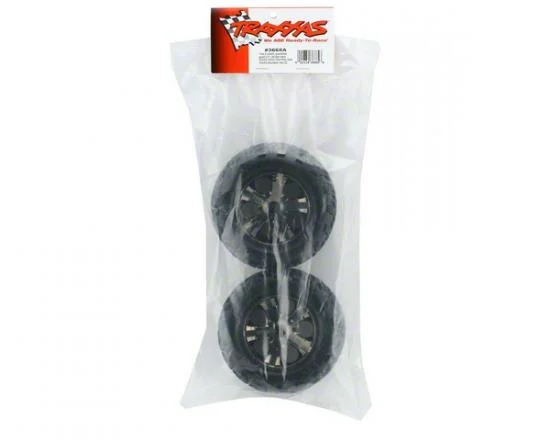 Traxxas Talon tires All-Star black chrome wheels foam inserts (assembled and glued) (electric rear) (2) (TSM rated) — image 2 of 2
