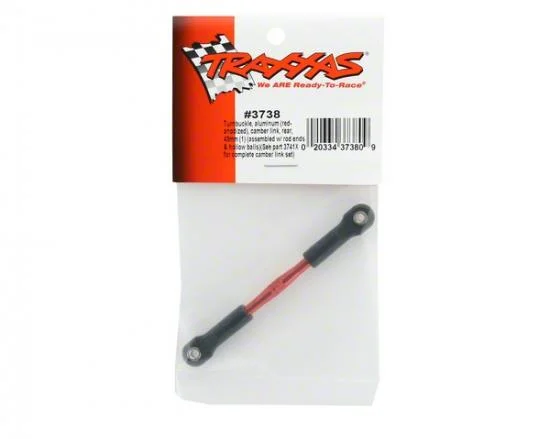 Traxxas Turnbuckle Aluminium (red-anodized) camber link rear 49mm (1) (assembled with rod ends hollow balls)(See part 3741X for complete camber link set) — image 2 of 3