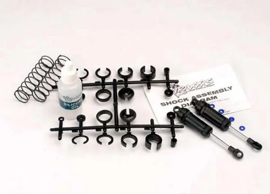 Traxxas Ultra Shocks (black) (long) (complete w/ spring pre-load spacers springs) (front) (2) &mdash; image 2 of 2