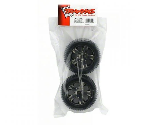 Traxxas Alias tires All Star black chrome wheels foam inserts (assembled and glued) (rear) (2) (TSM rated) — image 3 of 3