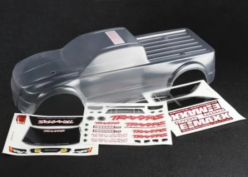 Traxxas Body E-MAXX Brushless (clear requires painting)/ decal sheet — image 2 of 2