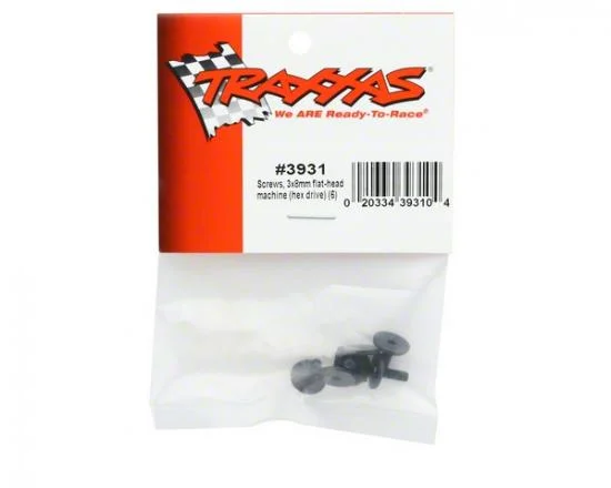 Traxxas Screws 3x8mm flat-head machine (hex drive) (6) — image 2 of 2