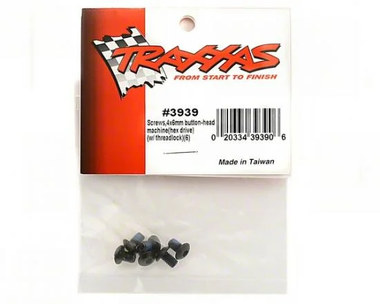 Traxxas Screws 4x6mm button-head machine (hex drive) (with threadlock) (6) — image 3 of 3