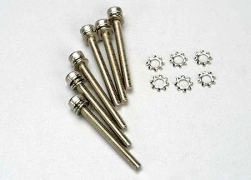 Traxxas Screws 3x28mm cap-head machine (hex drive) (6)/ 3x6mm ELW (6) — image 2 of 3