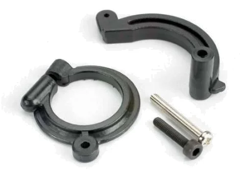 Traxxas Brake support bracket/ brake band/ 3x25mm roundhead machine screw (1)/ 3x16mm cap hex screw — image 2 of 2