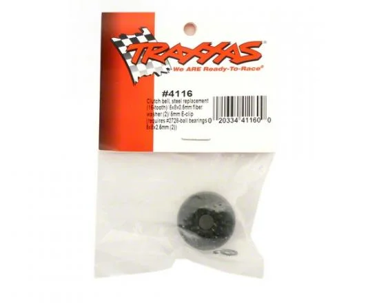 Traxxas Clutch bell (16-tooth)/5x8x0.5mm fiber washer (2)/ 5mm E-clip (requires 2728 - ball bearings 5x8x2.5mm (2) — image 2 of 2
