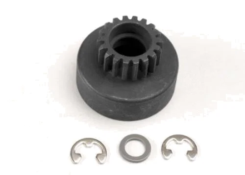 Traxxas Clutch bell (18-tooth)/ 5x8x0.5mm fiber washer (2)/ 5mm E-clip (requires 4609 - ball bearings 5x10x4mm (2) — image 2 of 3