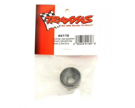 Traxxas Clutch bell (18-tooth)/ 5x8x0.5mm fiber washer (2)/ 5mm E-clip (requires 4609 - ball bearings 5x10x4mm (2) — image 3 of 3