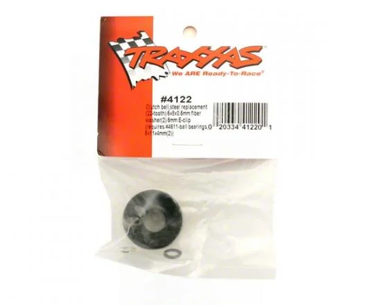 Traxxas Clutch bell (22-tooth)/ 5x8x0.5mm fiber washer (2)/ 5mm E-clip (requires 4611-ball bearings 5x11x4mm (2) &mdash; image 3 of 3