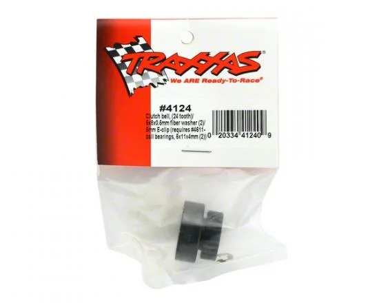 Traxxas Clutch bell (24-tooth)/ 5x8x0.5mm fiber washer (2)/ 5mm E-clip (requires 4611-ball bearings 5x11x4mm (2) — image 3 of 3