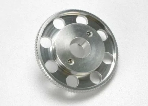 Traxxas 40mm Aluminium flywheel (larger knurled for use with starter boxes) (TRX 2.5 and TRX 2.5R) (silver-anodized) &mdash; image 2 of 3