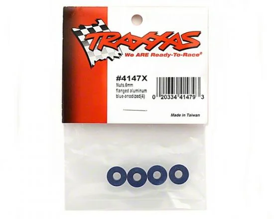 Traxxas Blue-anodized M5 Flanged Nylon Locking Nuts (4) — image 2 of 2