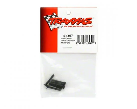 Traxxas Screws 3x20mm countersunk machine (hex drive) (6) &mdash; image 2 of 2