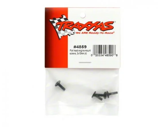 Traxxas Screws 3x10mm flat-head machine (hex drive) (4) &mdash; image 3 of 3