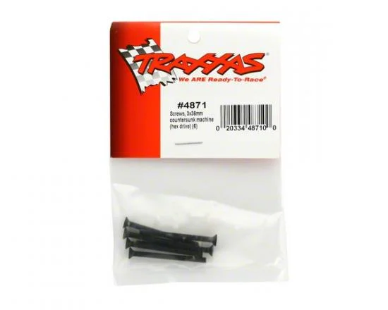 Traxxas Screws 3x36mm countersunk machine (hex drive) (6) &mdash; image 3 of 3