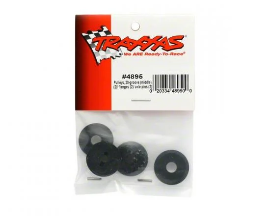 Traxxas Pulleys 20-groove (middle) (2)/flanges (2)/ axle pins (2) — image 3 of 3