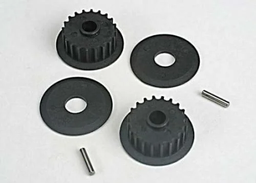 Traxxas Pulleys 20-groove (middle) (2)/flanges (2)/ axle pins (2) — image 2 of 3
