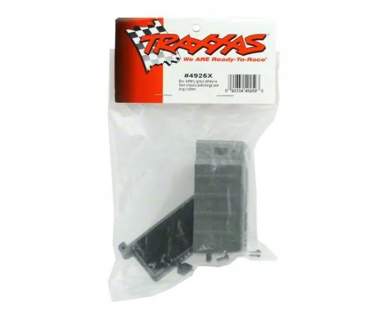 Traxxas Box battery (grey)/ adhesive foam chassis pad/charge jack plug (rubber) &mdash; image 3 of 3