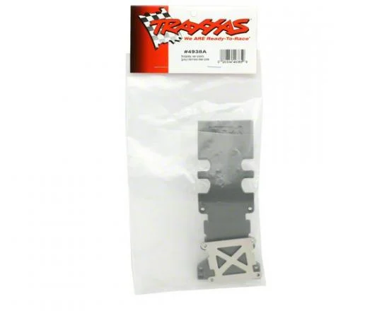 Traxxas Skidplate rear plastic (grey)/ stainless steel plate — image 2 of 2